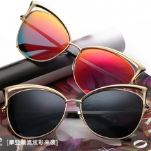 新款猫眼太阳镜 时尚个性猫眼太阳镜 金属潮流太阳镜 厂家直销