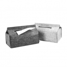 新款简约羊毛毡纸巾盒子 纯色环保抽纸盒高档汽车用灰色