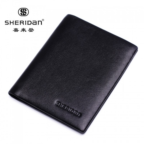 SHERIDAN 喜来登 男士皮包商务钱包皮夹横款短款黑色钱包NL161012S 黑色